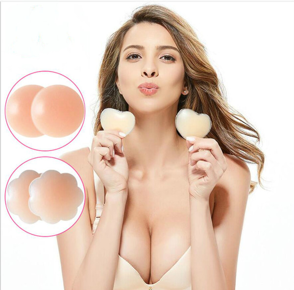 Reusable Round Shape Silicone Breast Petal Pasties Adhesive Nipple Cover Pads Sexy Invisible Bra Patch Shaper Sticker Tape