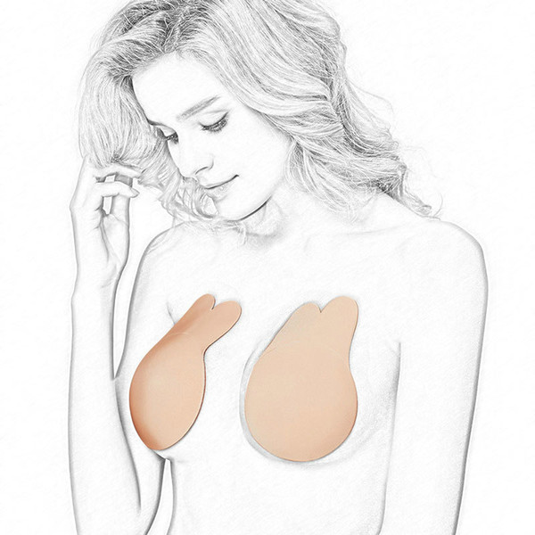 Breathable Rabbit Breast Pad Women rabbit Ear chest Sticker invisible silicone adhesive Lift Bra breast Pads Nipple Cover