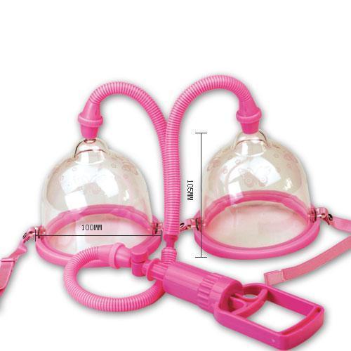 Plastic Manual Vacuum Breast Pump Sucker Bondage Torture Gear with Dual 10cm Cups Physical Breast Stimulation Massager Beauty Supply