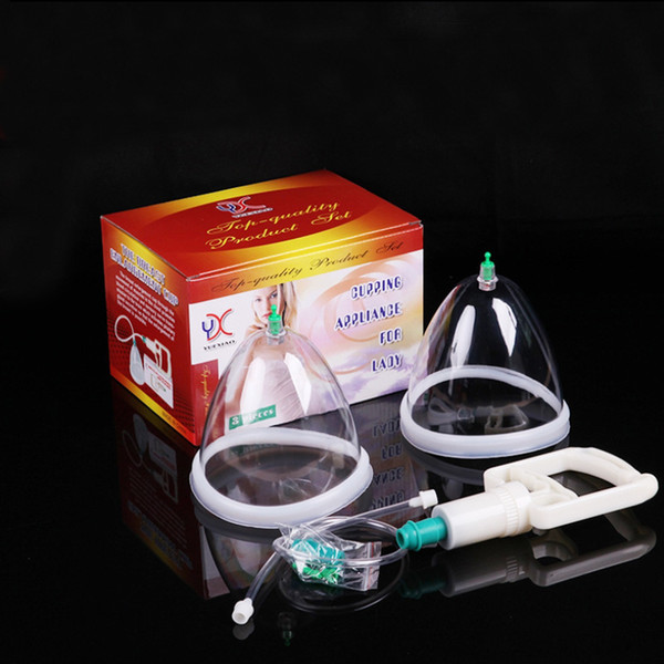 Manual Vacuum Suction Breast Pump with Two Cup Physical Breast Massager Device Beauty