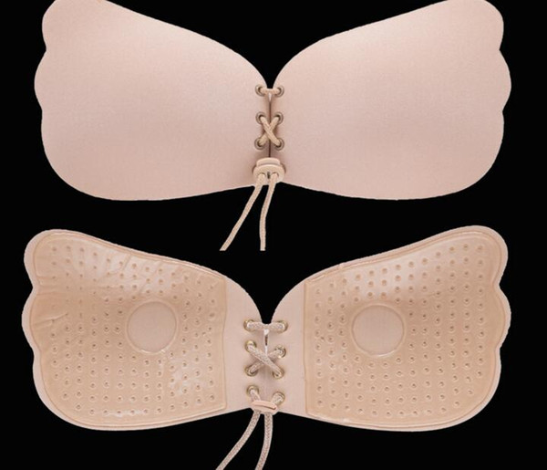 Women Push Up Bra Front Closure Self-Adhesive butterfly Silicone Gel Invisible Bra Seamless Strapless Backless Bra A B C D free ship