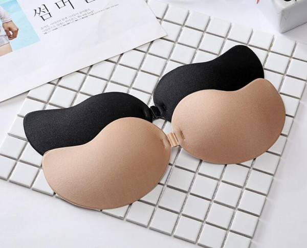 Women V Shape Silicone Self Magic Push Up Strapless Invisible Bras Backless Invisible Silicone Bra 300Pcs