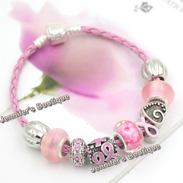 Free Shipping New Arrival Breast Cancer Awareness Jewelry DIY Interchangeable Pink Ribbon Breast Cancer Bracelet Jewelry Wholesale