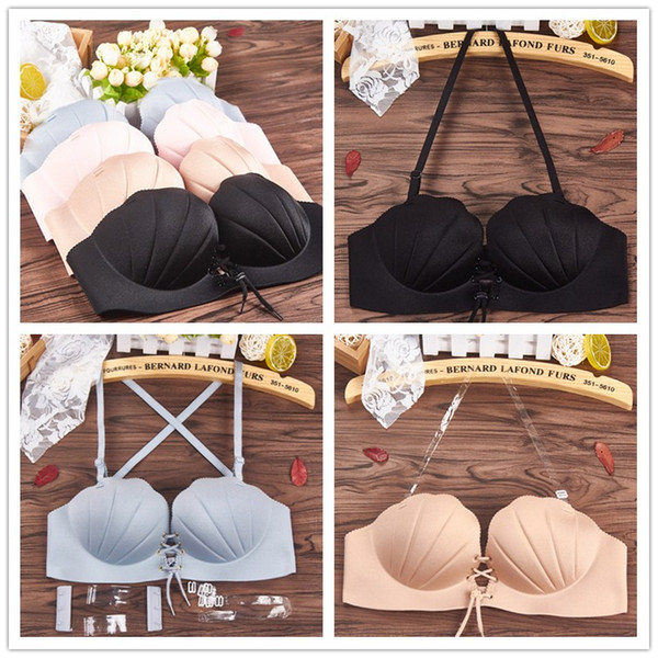 Girls LB Sexy LB Invisible Shell Bra Wireless Thick Adjusted Straps Push Up Bra Women Seamless Underwear Women Palm Massage Bra Lingerie