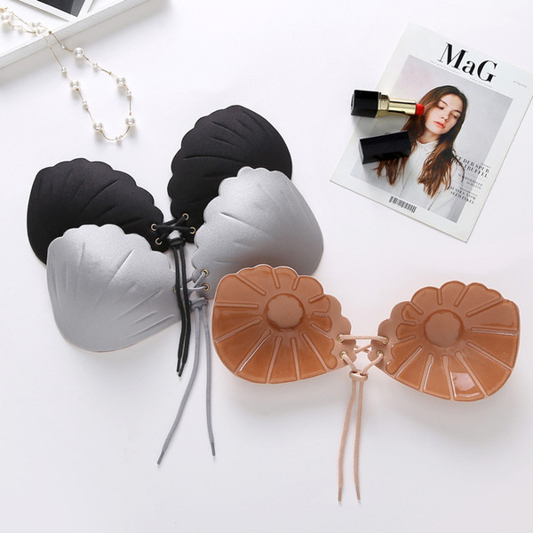 Silicone Invisible Bra Self-adhesive Push Up Strapless Bras shell shape Formal Dress Wedding Evening Silicone bra