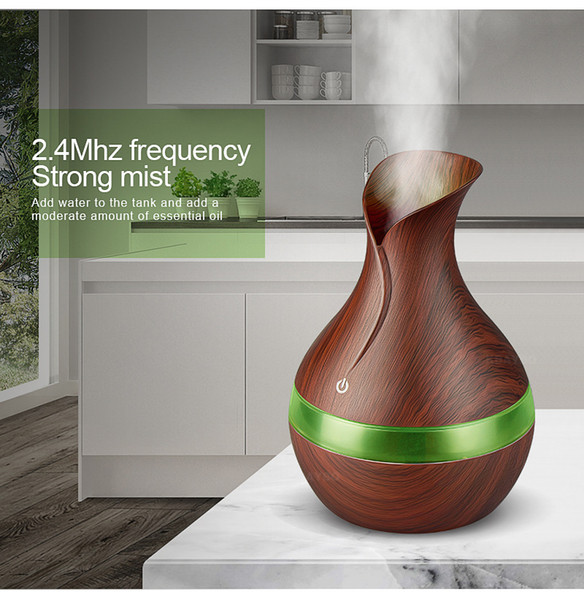 300ml Aroma Essential Oil Diffuser Ultrasonic Air Humidifier With Remote Cintrol Aromatherapy Diffuser 7 Color LED Lights for Office Home