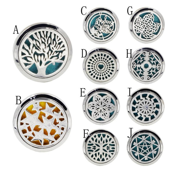 30mm Diffuser 316 Stainless Steel Pendant Car Aroma Locket Essential Oil Car Diffuser Lockets Free Oils Felt Pads