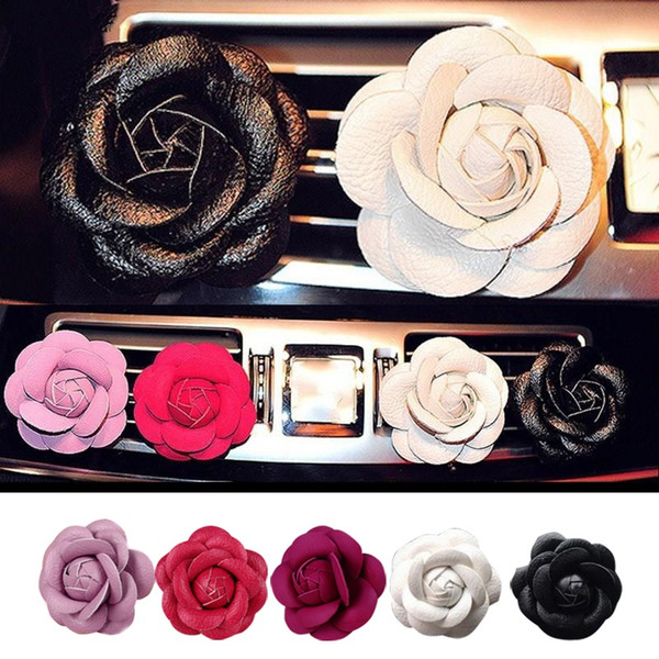 Car Vehicle Camellia Flower Air Outlet Perfume Clip Freshener Diffuser Ornament