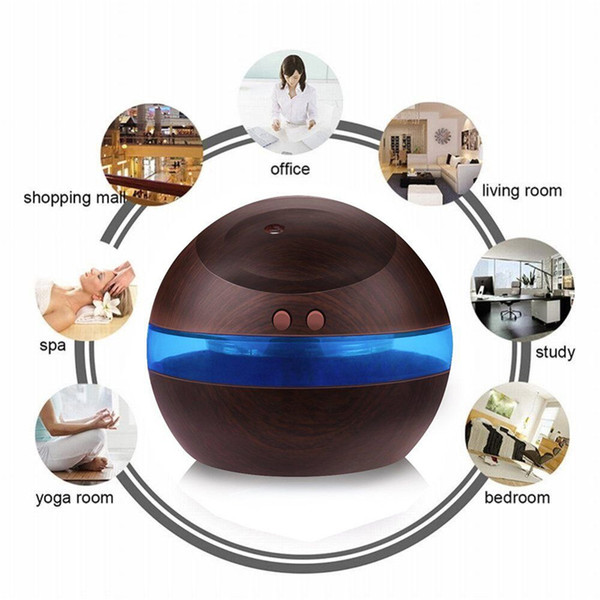 300ml USB Ultrasonic Humidifier Aroma Diffuser Essential Oil Diffuser Aromatherapy mist maker with Blue LED Light