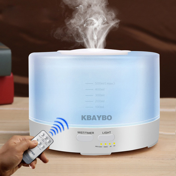 Remote Control Ultrasonic Air Aroma Humidifier Aromatherapy Essential Oil Aroma Diffuser 7 Color LED Lights 500ml