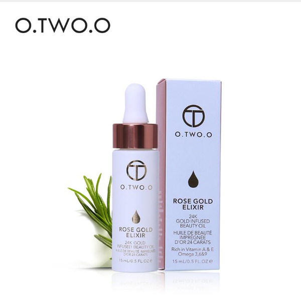 O.TWO.O 24k Rose Gold Elixir Skin Make Up Oil For Face Essential Oil Before Primer Foundation Moisturizing Face Oil Anti-aging