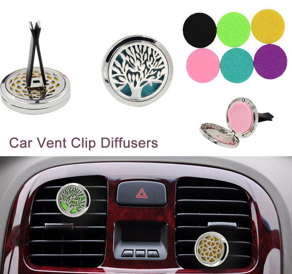 Aromatherapy Home Essential Oil Diffuser For Car Air Vent Clip with 5PCS Washable Felt Pads 10 styles DHL free shipping