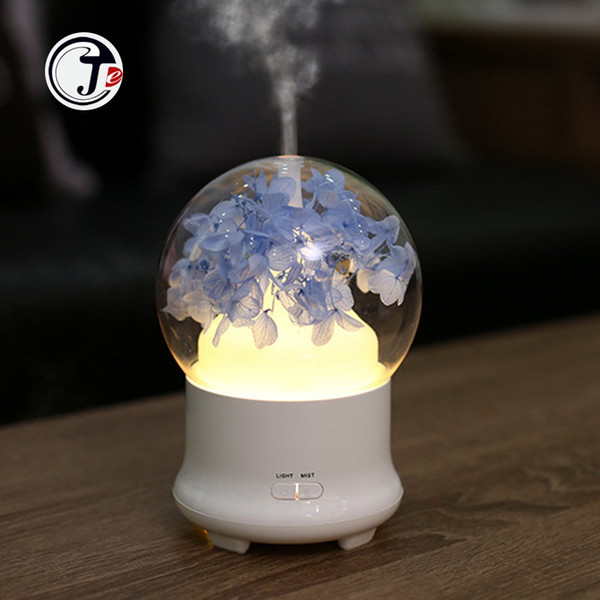 Preserved fresh flower aroma diffuser LED Aromatherapy Diffuser Ultrasonic Essential oil Aroma Mist Maker Air Humidifier