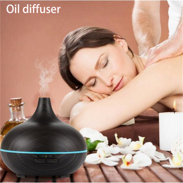 Wholesale 300ml Air Humidifier Essential Oil Diffuser Aroma Lamp Aromatherapy Electric Aroma Diffuser Mist Maker for Home-Wood