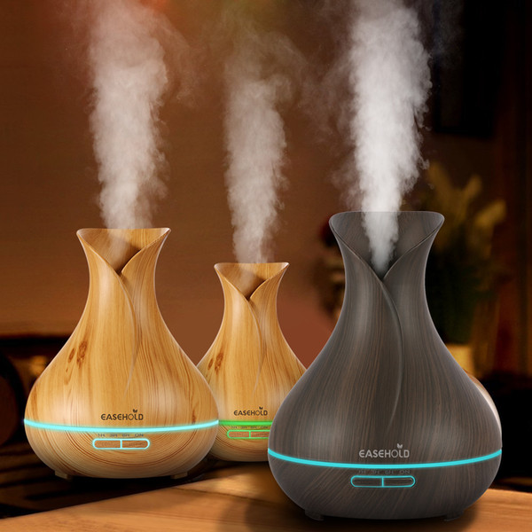 400ml Air Humidifier Essential Oil Diffuser Aroma Lamp Aromatherapy Electric Aroma Diffuser Mist Maker for Home-Wood