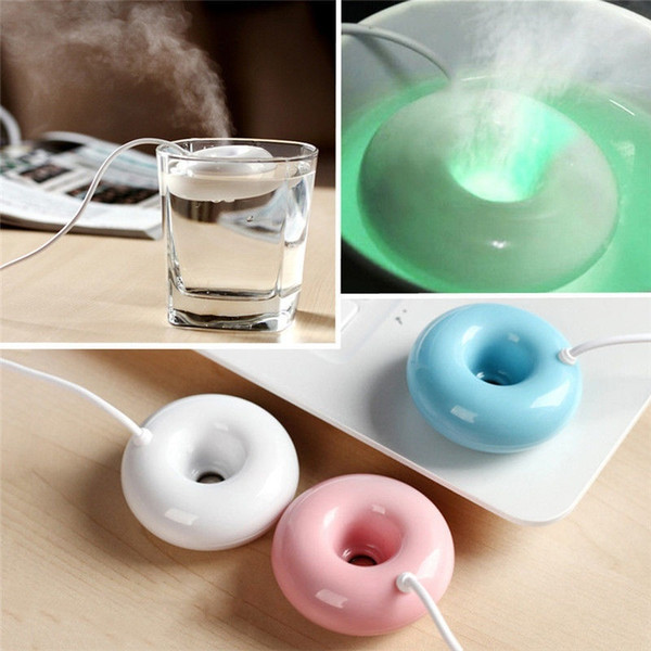 Donuts USB Air Humidifier Float Water Donuts Humidifier Purifier Aroma Diffuser Steam Humidifier Mist Maker Car Air Freshener