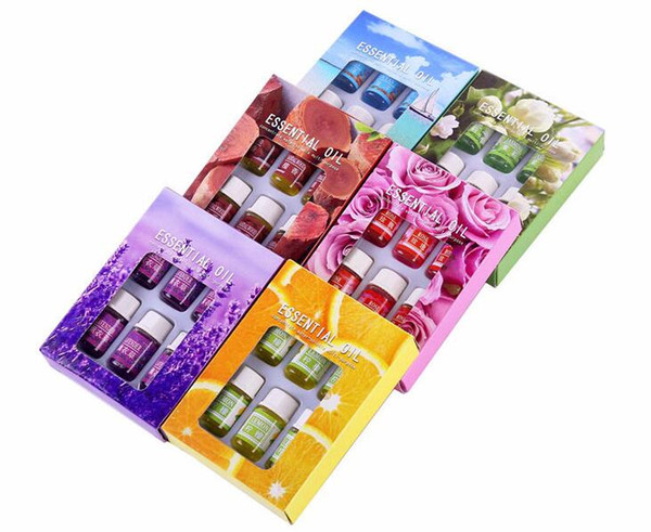 EPACK Drop Ship 6pcs/set Skin Care Beauty Makeups 100% Pure Essential Oils Variety Fragrance Spa Bath Massage Essential oil 3ML Cosmetic