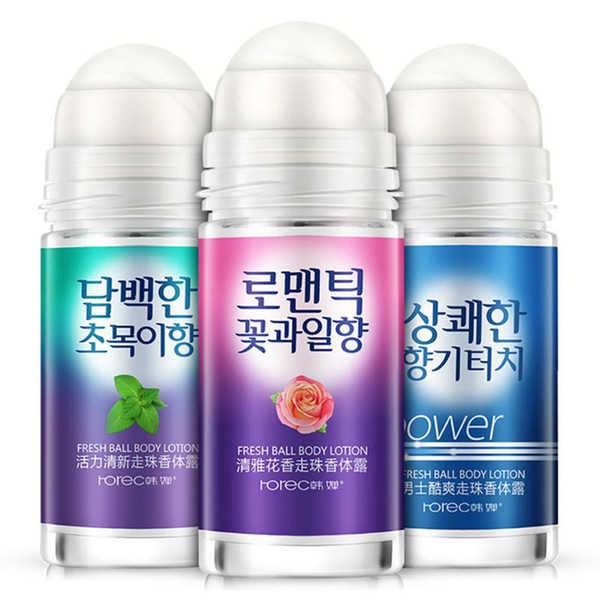 50ML Men's Refreshing Fruit Flower Scent Anti-Perspirant Deodorant Fragrance Body Lotion Roll-on Natural Crystal Stick Underarm Removal