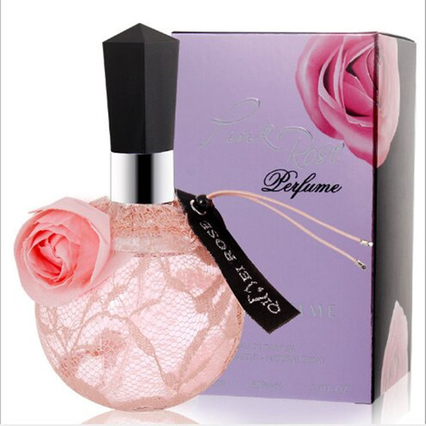 Free shipping 100ml hot selling long lasting fresh flavor sweet heart pink rose spray lady perfume