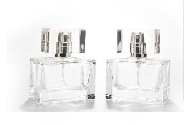 30ML square glass perfume bottle cosmetic dispensing nozzle spray bottles zzh