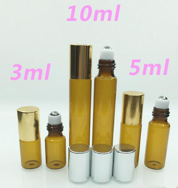 3ml 5ml 10ml small refillable glass Roll On Perfume Bottle UV Glass Bottles Aluminum Cap Essential Oil mini Refillable Bottle