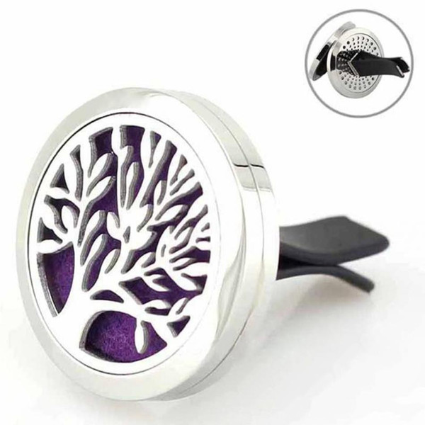 Car Perfume Clip Tree of Life Magnet Diffuser 30mm Stainless Steel Car Air Freshener Conditioning Vent Clip