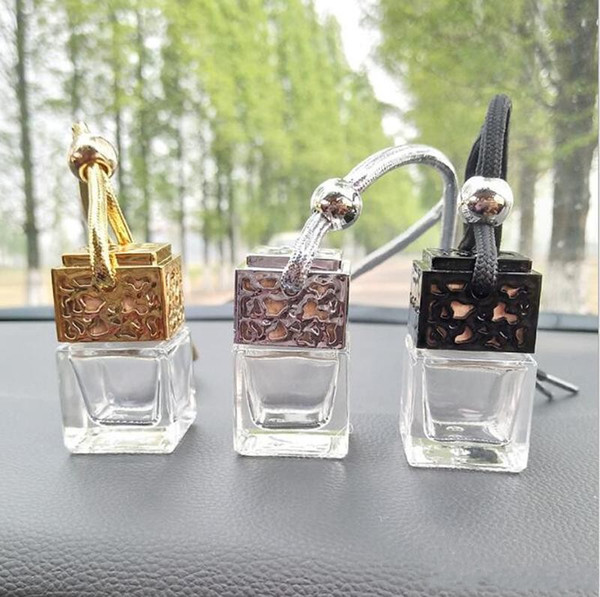 Wholesale USA UK 6ml Car Scenter Car Air Freshener Decoration Essential Oil Perfume Empty Bottle Hang Rope Pendant Diffuser Bottles