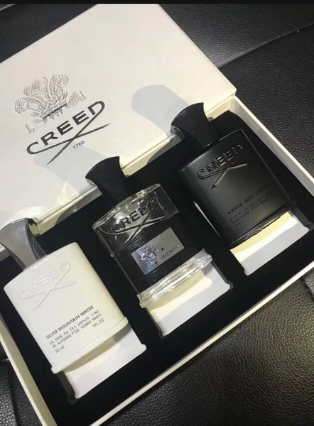 Top quality ! Creed Cologne perfume 30ml*3 Creed Aventus Green Irish and Silver Water mini set long lasting and high fragance free ship