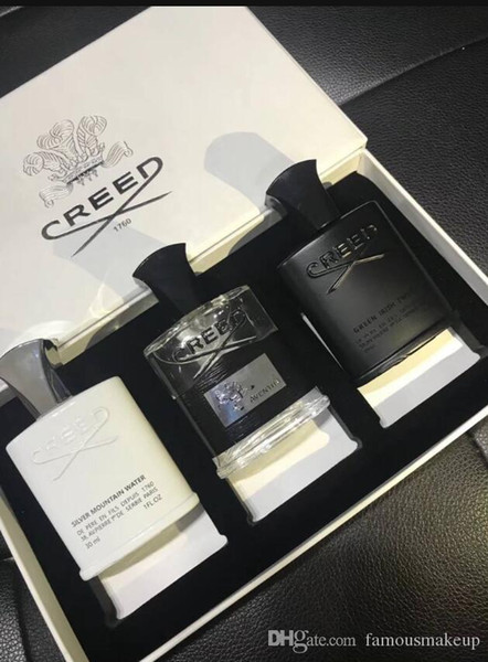 Top quality ! Creed Cologne perfume 30ml*3 Creed Aventus Green Irish and Silver Water mini set long lasting and high fragance free ship