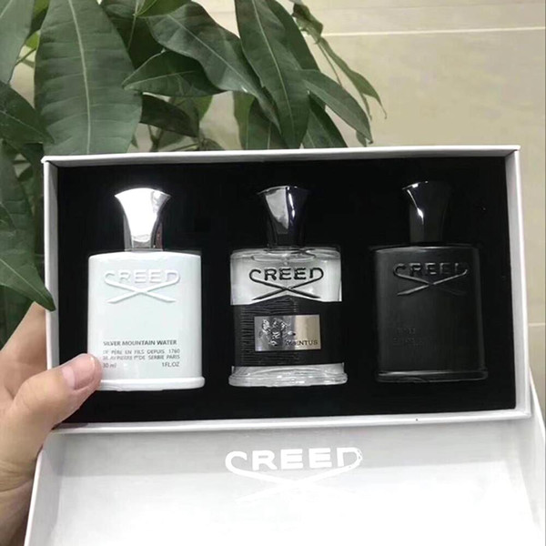 Halloween hot sale Top Quality 30ml*3 Creed Cologne Perfume for Men With Long Lasting High Fragrance High Quality Set Box Gift(3 bottle