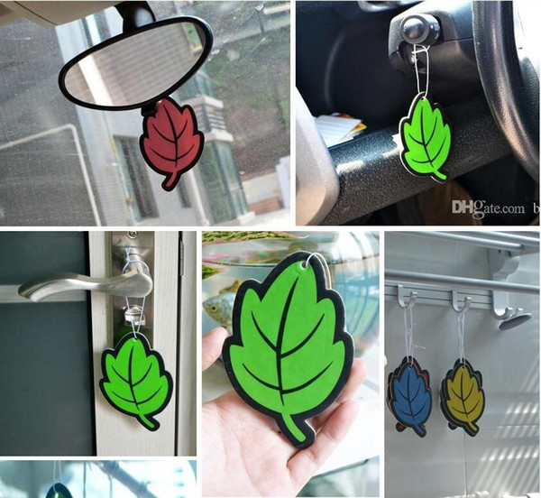 EPACK Paper Hanging Car Air Freshener Vanilla perfumed fragrance Leaf Shape car air freshener pill Free Shipping