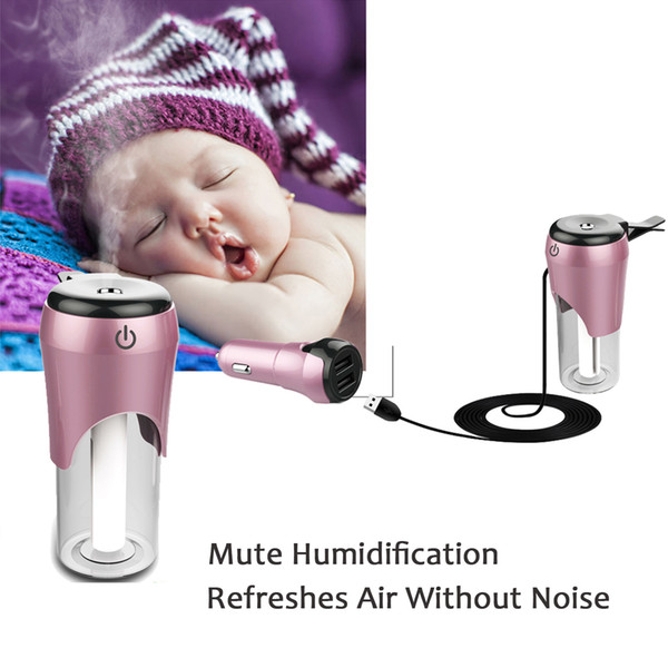 Car Aroma Oil Diffuser Aroma Air Freshener with Dual Car Charger 2 USB Ports Vehicle-mounted Humidifier Aromatherapy