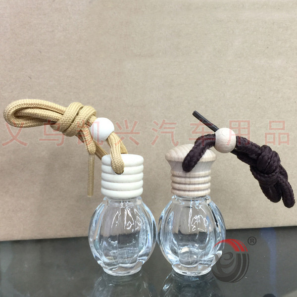 10ml car ornaments perfume bottle Pendant pumpkin flat high transparent glass empty car air freshener bottle personality DIY