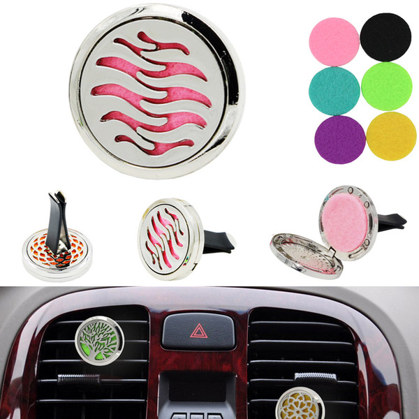 Aromatherapy Home Essential Oil Diffuser For Car Air Freshener Perfume Bottle Locket Clip with 5PCS Washable Felt Pads free shipping