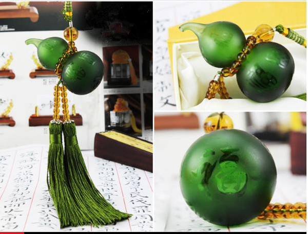 2017 Car Ornaments Gourd Crystal empty Perfume Bottle Car Pendant Crystal hanging Accessories Essential Oils Diffusers car Fragrances B812