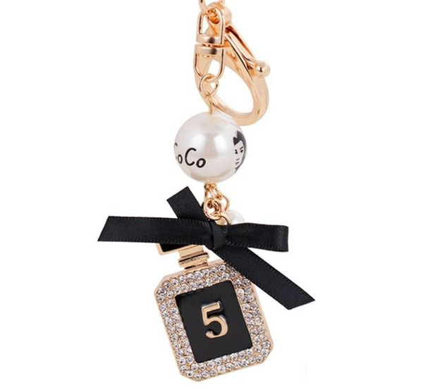 New Brand Perfume Bottle Luxury Keychain Key Chain & Key Ring Holder Keyring Porte Clef Gift Men Women Souvenirs Car Bag Pendant