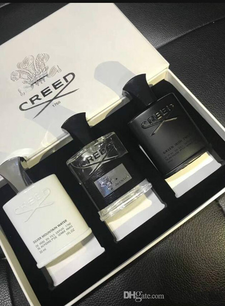 Top quality ! Creed Cologne perfume 30ml*3 Creed Aventus Green Irish and Silver Water mini set long lasting and high fragance free ship