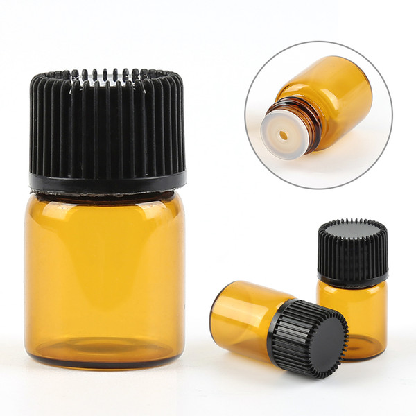 Essential Oil Amber Glass Bottle Orifice Reducer Plug Mini Perfume Sample 2ml Tubes Small Clear Vials Fast Shinpping