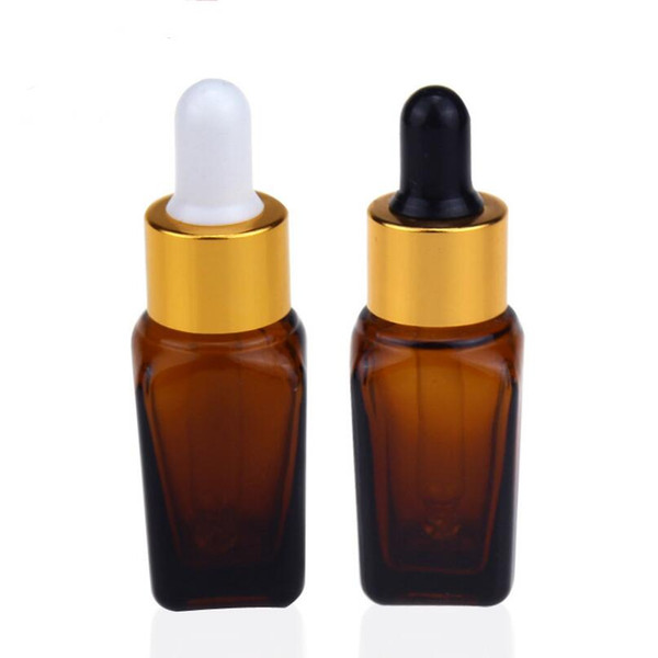 15ml Square Amber Glass Essential Oil Bottle With Dropper, 1/2OZ Amber Glass Dropper Glass Container LX2522