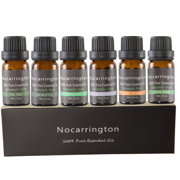 Nocarrington Beauty Aromatherapy Top 6 Essential Oil 100% Pure & Therapeutic Grade - Basic Sampler Gift Set & Kit free shipping