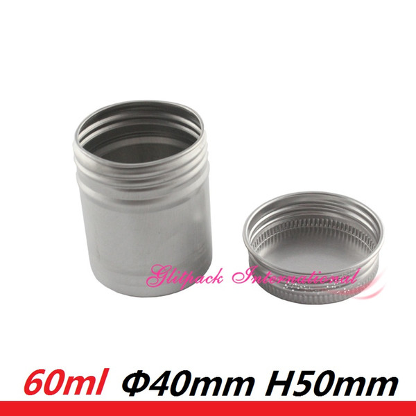 60ml metal tins lids Continuous Thread Cap craft Organizer bottle cylinder airtight aluminum container jar 60g coffee canister