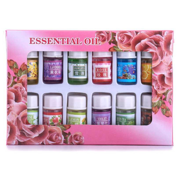 Drop Ship 12pcs/set Skin Care Beauty Makeups 100% Pure Essential Oils Variety Fragrance Spa Bath Massage Essential oil 3ML Cosmetic