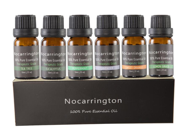 STOCK Nocarrington Beauty Aromatherapy Top 6 Essential Oil 100% Pure & Therapeutic Grade - Basic Sampler Gift Set & Kit