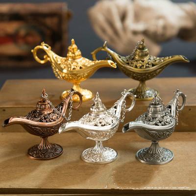 2019 Fairy Tale Aladdin Magic Lamp Vintage Censer Creative Metal Aroma Burner Multi Color Incense Burners New Arrive