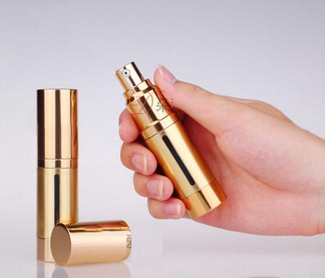 15ml /0.5oz metal aluminum Empty refillable Airless Lotion Treatment Pump Cosmetic Bottles 15ml /0.5oz For makeup primer, gels, lotions