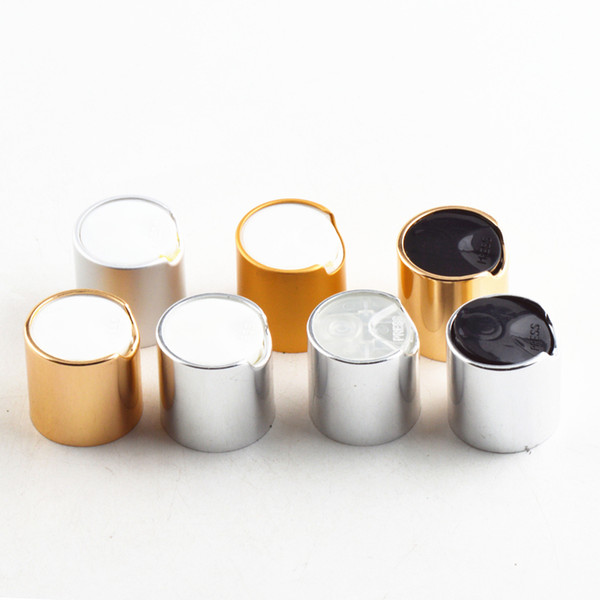 R24 Plastic Caps White Silver Natural Polypro Gold Metalized Smooth Disc Top Caps for 20mm 24mm neck Plastic bottles lid