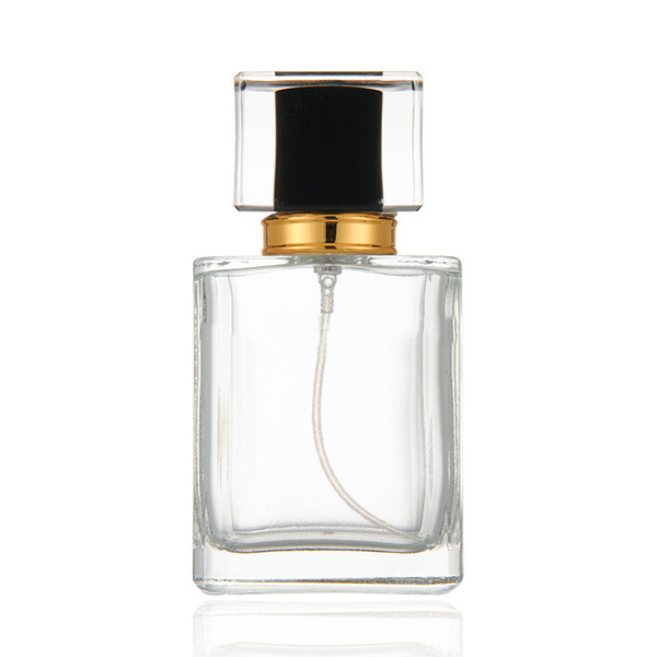 Wholesale 2019 50ML Portable Glass Perfume Bottle With Spray 4 Color Empty Parfum Cosmetic Containers With Atomizer For Travel