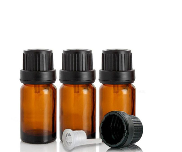 Wholesale 1152pcs/lot Amber Glass Essential Oil Bottles With Orifice Reducer And Cap Empty Brown Vials Bottles