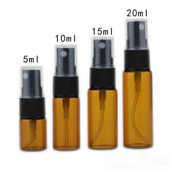 5ml 10ml 20ml 30ml Portable Amber Glass Essential Oil Spray Bottles Mist Sprayer Containers Travel Perfume Bottle For Sale