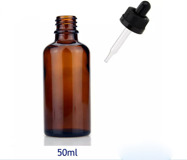 440pcs/lot 50ml Amber Glass dropper bottles With childproof Cap And Dropper Tip , Eye Dropper Essential Oil Glass Bottle For Sale